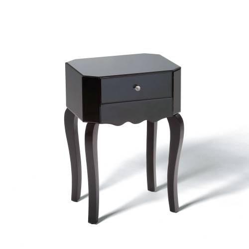 Venetian Mirrored Furniture Venetian Black Bedside Table