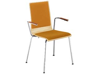 Veneto armchair with upholstered seat and back