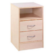 2 drawer Bedside table, Maple effect
