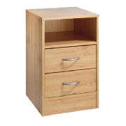 Venice 2 drawer Bedside table, Pine effect