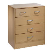 Venice 5 drawer Chest- Beech effect