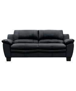 Venice Large Leather Sofa - Black