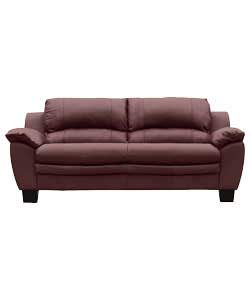 Venice Large Leather Sofa - Wine