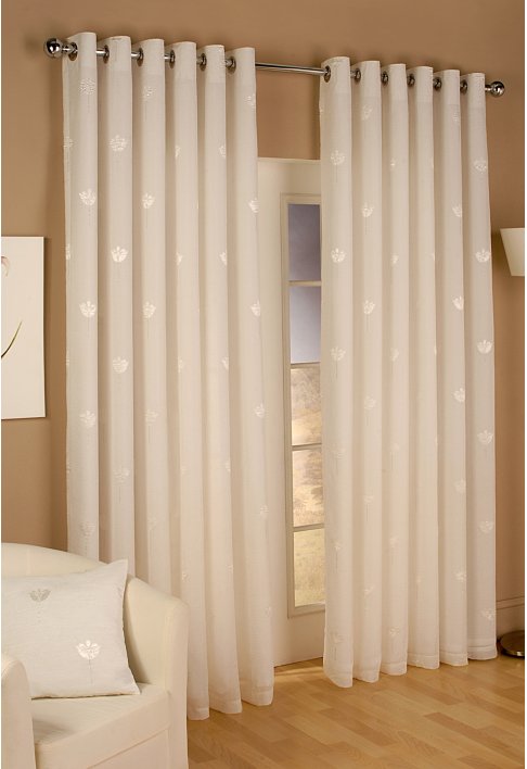 Venice Lined Voile Eyelet Curtains