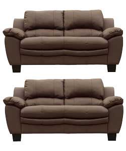 Venice Regular Sofa with Regular Sofa - Chocolate Leather