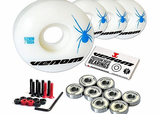 Skateboard Wheels 52mm amp; Abec 11 Bearings Plus FREE Bolts
