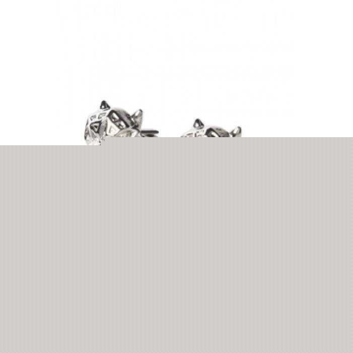 Ventuno 21 Diamante Panther Head Cufflinks Silver