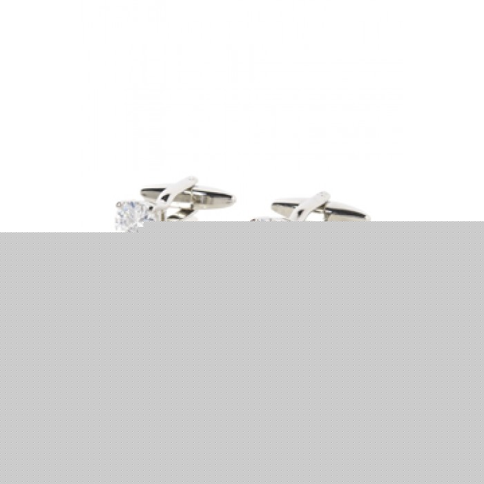 Ventuno 21 Round Crystal Diamonte Cufflinks Silver