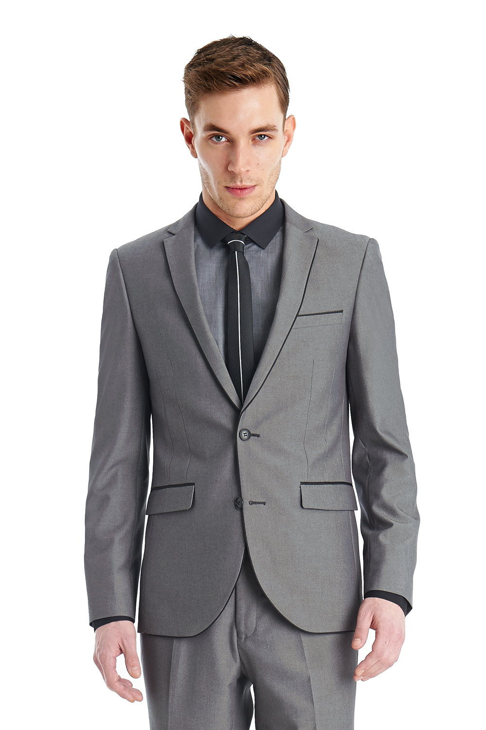 Slim Fit Light Grey Suit