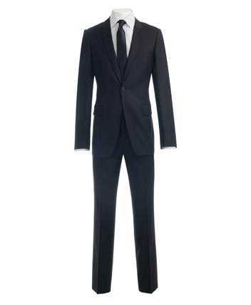 Ventuno 21 Ventuno Black Fine Herringbone Suit