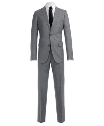 Mens Suit Ventuno Grey Sharkskin Slim Fit