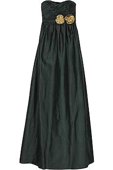 Silk shantung strapless dress