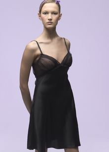 Shirred tulle chemise