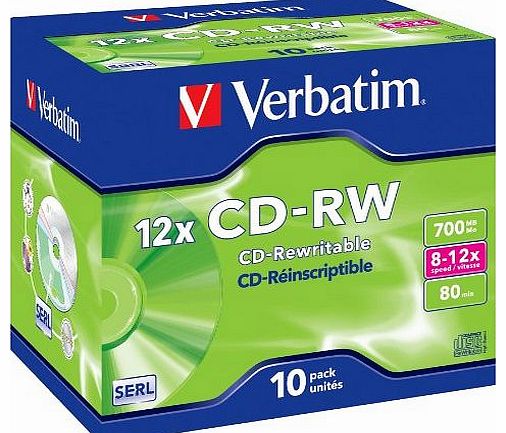 Verbatim 43148 700MB 12x CD-RW - Jewel Cased 10 Pack