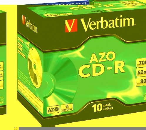 Verbatim 43327 AZO 52x CD-R - Jewel Cased 10 Pack