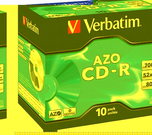 Verbatim 43327 AZO 52x CD-R - Jewel Cased 10 Pack