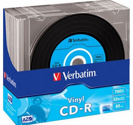 Verbatim 43426 52x Vinyl CD-R - Slim Case 10 Pack