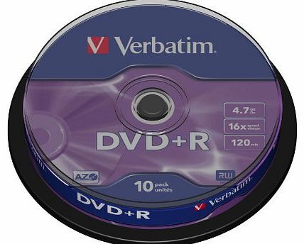 43498 DVD+R 16x Non-Print 10pk