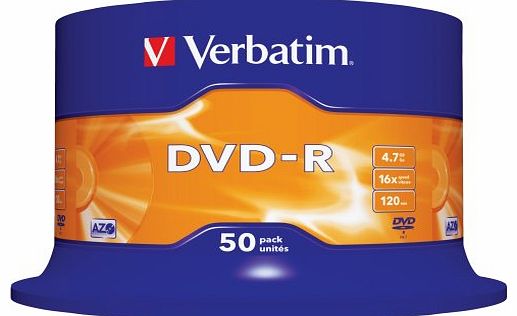 Verbatim 43548 16x DVD-R - Spindle 50 Pack