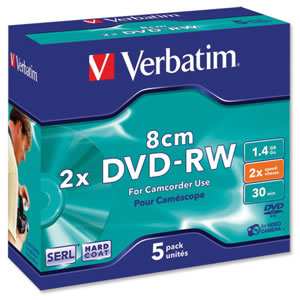 Verbatim 8cm DVD-RW for Camera Slim Case Speed