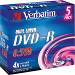Verbatim Dual Layer DVD-R 5 Pack ( VB DVD-R DL 5pk JC )