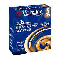 Verbatim DVD-RAM 4.7GB 3x Type 2 5 Pack