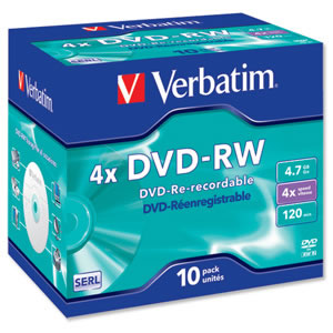 Verbatim DVD-RW Rewritable Disk Cased 4x Speed