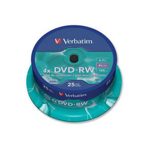 Verbatim DVD-RW Rewritable Disk Spindle 1x-4x