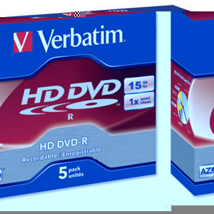 Verbatim HD DVD-R Single Layer Recordable Disk