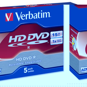 Verbatim HD DVD-R Single Layer Recordable Disk