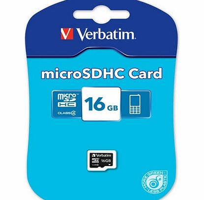 Verbatim Memory Card - Micro SDHC - 16GB - Class 4