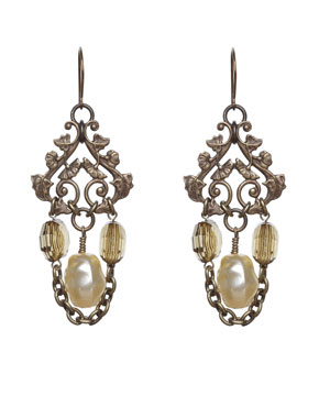 Verde Rocks Baroque Filigree Earrings