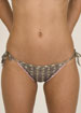 Embroidered Cactus laminated tie side bikini brief
