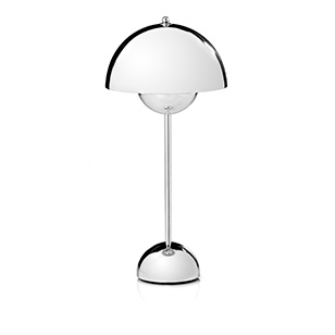 Verner Panton Polished Aluminium Flowerpot Table Lamp