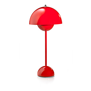 Verner Panton Red Flowerpot Table Lamp