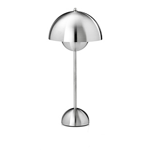 Verner Panton Stainless Steel Flowerpot Table Lamp