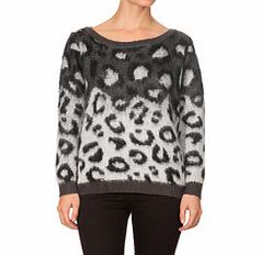 VERO MODA White and grey leopard print jumper