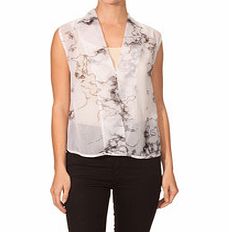 VERO MODA White marble effect sheer blouse