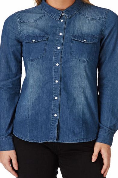 Vero Moda Womens Vero Moda Vera Denim Long Sleeve Shirt -