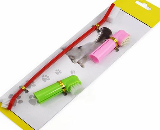 Veroda Pet 3 Brushes Hygiene Teeth Care Toothbrush Set Kit Dog Cat Pet Health