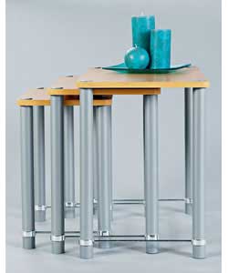 Beech Finish Nest of 3 Tables