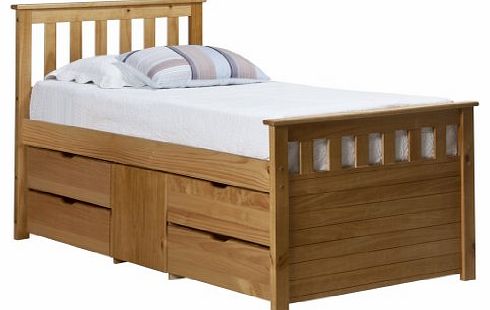 Captains King Size Storage Bed 5ft, Ferrara Antique Pine, 8 Drawers & 2 Cupboard