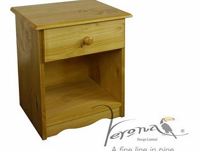 Verona Designs 1 Drawer Antique Pine Bedside Table