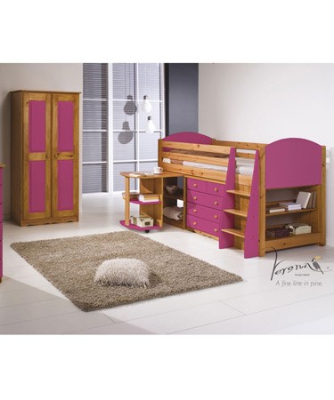 Verona Designs Fuchsia Midsleeper with Wardrobe Offer!