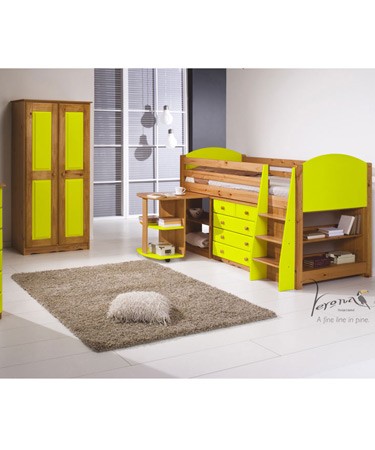 Verona Designs Green Midsleeper and Wardrobe