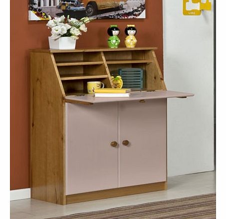Verona Designs Hobby Desk In Antique Pine With Pink Details