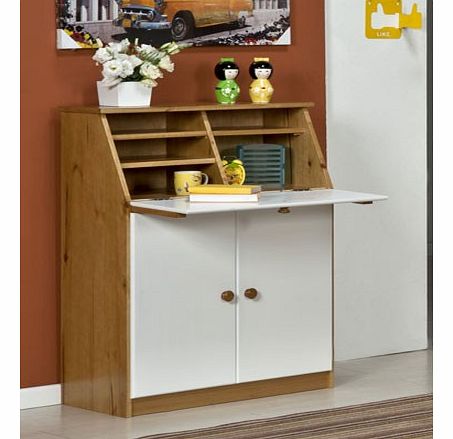 Verona Designs Hobby Desk In Antique Pine With White Details