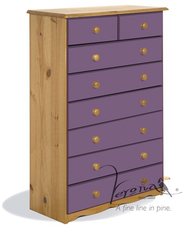 Verona Designs Lilac 6   2 Chest Of Drawers