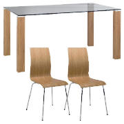 Dining Table & 6 Padova Chairs, Oak Effect