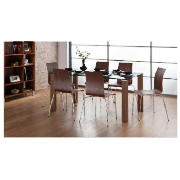 Dining Table & 6 Padova Chairs, Walnut